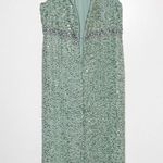 Mac Duggal NWOT  Bead & Sequin Full-Length Column Gown Women's Mint Green Size 16 Photo 5