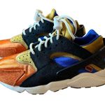 Nike New  Multicolor Air Huarache Sneakers / Size 8 / Blue Orange Mustard Black Photo 5