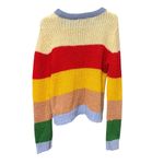 English Factory Sweater Women Medium Multicolored Rainbow Crew Neck Striped Knit Photo 2