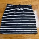 Loft Striped Jogger Pocket Cotton blend Skirt with drawstring blue white Sz M Photo 12