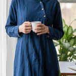 L.L. Bean Blue Vintage Long Sleeve Long Flannel Pajama Dress Size 12 Photo 0