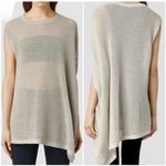 ALLSAINTS Aster Tee Top Relaxed Asymmetrical Ivory Ecru Open Knit L Photo 2