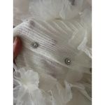 RICH RADI QS Diamond Mesh Floral Cream Cardigan Large Sheer Feminine Luxury Glam Photo 9