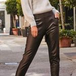 Spanx  Leather-Like Faux Leather Jogger‎ Pants Joggers in Noir Black Size Medium Photo 0