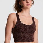 PINK - Victoria's Secret PINK by Victoria Secret Longline Relay Sports Bra Size Large Leopard print NEW Photo 0