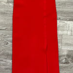 EXPRESS  Red Ribbed Pencil Skirt with Slit Photo 0