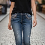 Miss Me  Signature Cuffed Capri Jeans Size 30 Photo 0