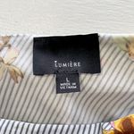 Lumière New  Floral Striped One Shoulder Long Sleeve Shirt Grey Multi Photo 13