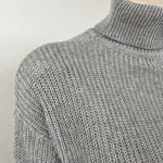 SheIn Gray Tunic Length Slit Back Turtleneck Sweater Photo 3
