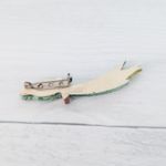 Vintage Brooch / Vintage Pin Parrot Green & Red Long Tail Statement Photo 7