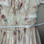 Chic Floral Long Sleeve Dress Size S Tan Photo 8