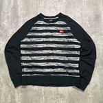 Nike 2000s Black and White Striped Crewneck Sweatshirt Photo 0