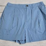 A New Day  Casual Poplin Pull On Shorts Light Blue White Stripes Women's Size M Photo 0