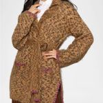 Lisa Todd limited edition luxurious mohair cheetah Print Belted cardigan NEW Brown Size M Photo 5