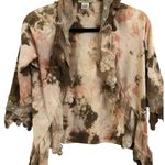 Rose Dimple Y2K Retro Boho Indie Tie Dye Cardigan Lace Sequin Embellished Small Brown Photo 0