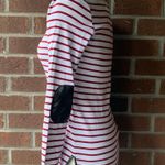 Leather Accent Striped Tee White Photo 1