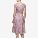 Alex Evenings Pink Embroidered Cap Sleeve Flare Party Dress Size 4 Wedding Guest Photo 3
