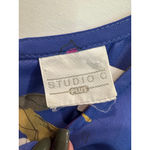 Women's Studio C Blue Floral Sleeveless Dress Plus 2X Photo 2