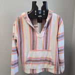 Billabong Baja Sands Pullover Hoodie Size Small V Neck Terry Cloth White Photo 1