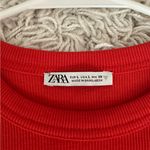 ZARA Brand New  Orange Ribbed Short Sleeve Tee Photo 2