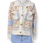 Vintage Inspired Cozy Knit Button Up Cardigan Sweater Boho Cottagecore Y2K Aztec Photo 2