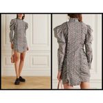 Ganni 💕💕 Floral Puff Sleeve Organic Cotton Poplin Dress ~ Placid Blue 4 NWT Photo 5