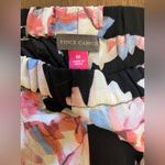 Vince Camuto  Black Floral Pants with Pink and Blue Photo 3