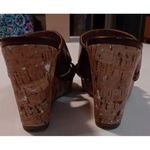 Franco Sarto Brown Faux Cork Wedge 8 Mule Open Toe Preppy Y2K Slide Dress Sandal Photo 10