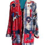 CRYSTAL Handwoven VINTAGE ART TO WEAR Embroidered Button Denim Blazer Medium Blue Photo 0