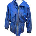 Nils Skiwear Women's Metallic Blue Hooded Ski Jacket Drawstring Made in USA 10 Photo 0