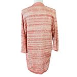 Chico's Size 0 US S Embroidered Striped Jacquard Cardigan Sweater Peach Photo 1