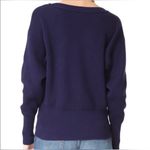 Free People  Navy Blue Allure Rib Knit Slouchy‎ V-Neck Pullover Sweater Size XS Photo 6
