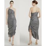 Cinq à Sept Cinq Sept Christel Silk Side Ruched Ruffled Midi Dress Size XS/0 Photo 4