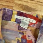 The Limited  100% Silk Abstract Boxy Button Down Shirt Photo 4