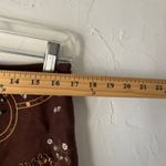 Susan Bristol Vintage Brown Embroidered A-Line Skirt Linen Blend Beaded Boho 12 Photo 6