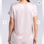 Pj Harlow Gianna Satin V-Neck Tee Blush Pink Size XS Lounge Pajama Top Photo 2