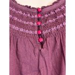 Little Yellow Button Purple Smocked Cotton & Modal Short Sleeve Blouse‎ Size S Photo 1