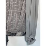 Gimmicks by BKE Women's Balloon Sleeve Shirred Polka Dot Blouse Gray Small Photo 7