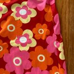 Pink orange red white floral 70’s groovy flare pants Size XS Photo 7