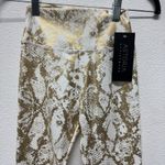 Astoria Activewear Astoria LUXE Leggings Metallic Gold White Snake skin Full Length XS XSmall Photo 1