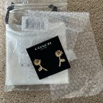 Coach Crystal Flower Daisy Stud Earring NWT Photo 2