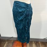Band Of The Free Size S Deep Teal Crinkled Celene Layered Wrap Midi Skirt Boho Blue Photo 3