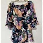 Nicole Miller  Studio Off The Shoulder Floral Romper Ruffle Hem Size 6 Photo 0