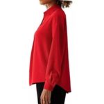 Rafaella NEW Red Collared V-Neck Long Sleeve Popover Blouse Size XL Photo 4