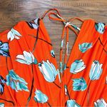 Diane Von Furstenberg DVF • Flutter Sleeve Cinched Waist Dress mesh midi Asher Vermillion floral print Photo 11