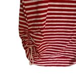 Liz Claiborne white red striped short sleeve medium crew neck rouged sides Photo 1