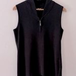 Misook  Knit High V-Neck 1/4 Zip Sleeveless Top Black Size S Photo 0