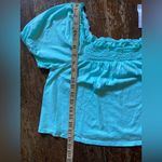 American Eagle  Outfitters Lite Teal Flowy Crop Top Size SM Photo 4