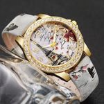 Lavishly Paris Luxury Women's Analog Quartz Crystal Wrist Watch Bracelet. Silver Photo 0