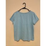 Chico's  Pale Aquamarine Blue Slub Knit Strappy Neckline Tee Size 2 / Large Photo 3